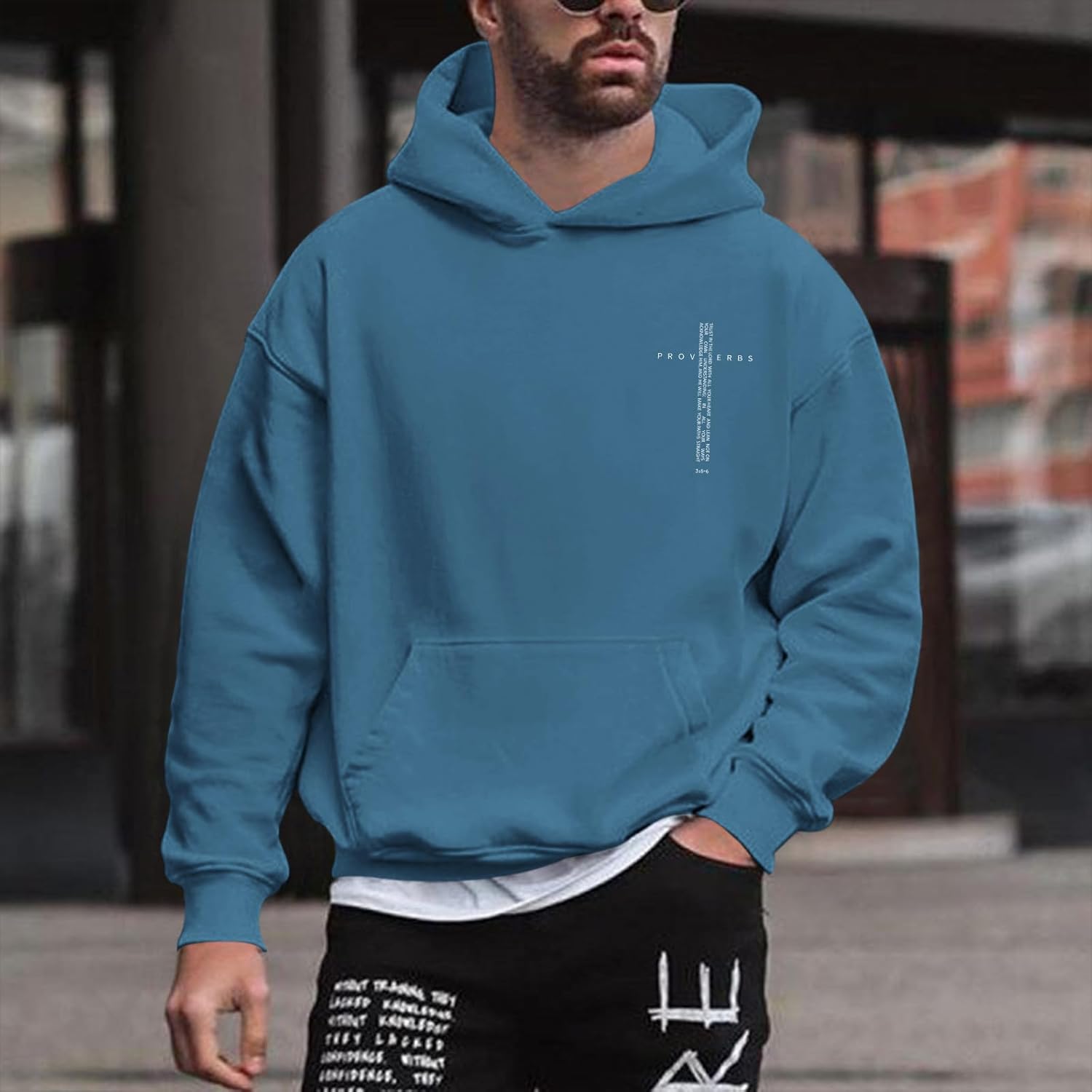 Christian Hoodies for Men Inspirational Religious Faith Cross Sweatshirts Vintage Bible Verse Graphic Hoodie Pullover - Image 4
