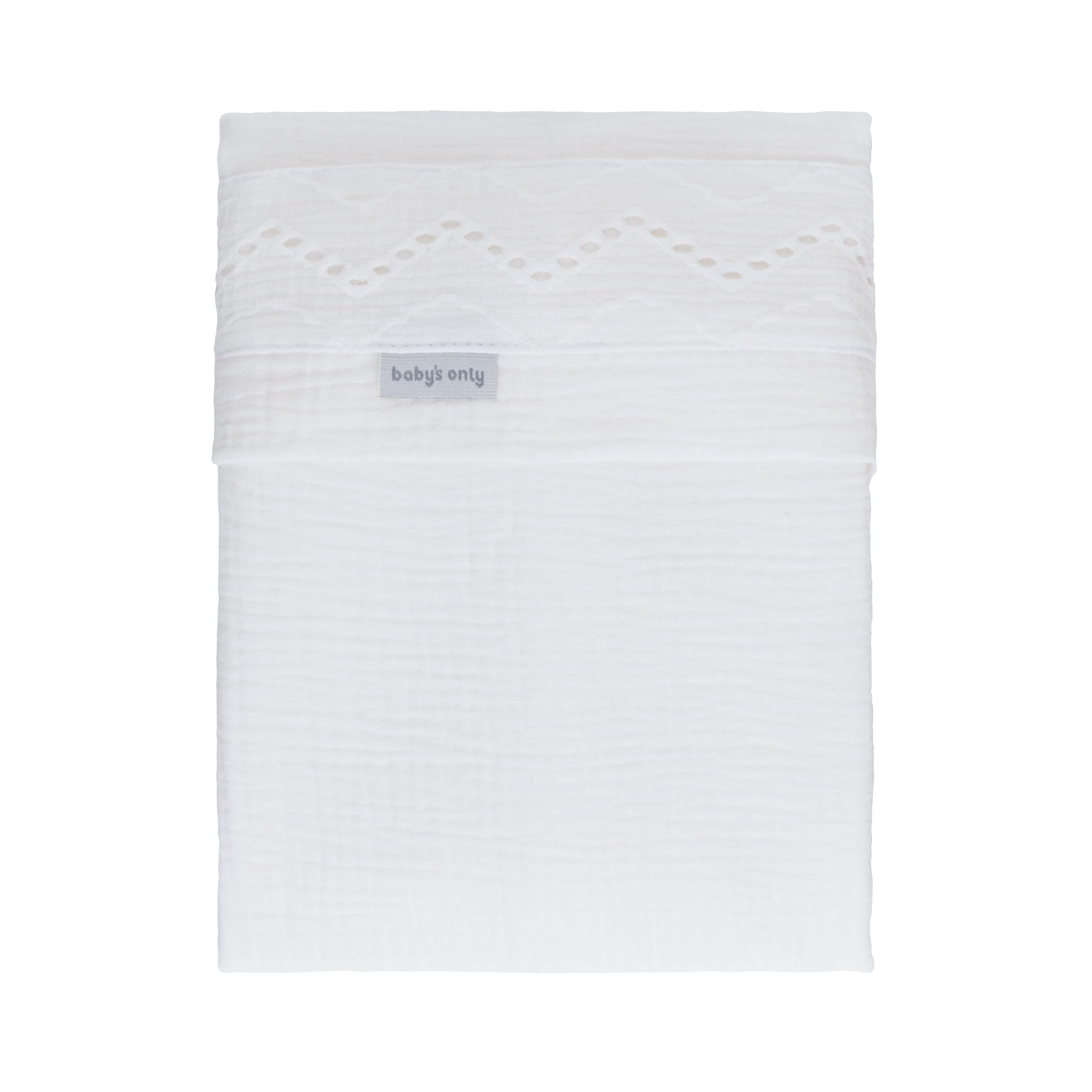 Baby's Only - Sábana de Cuna Calm - con Bordado - Blanco - 120x150 cm