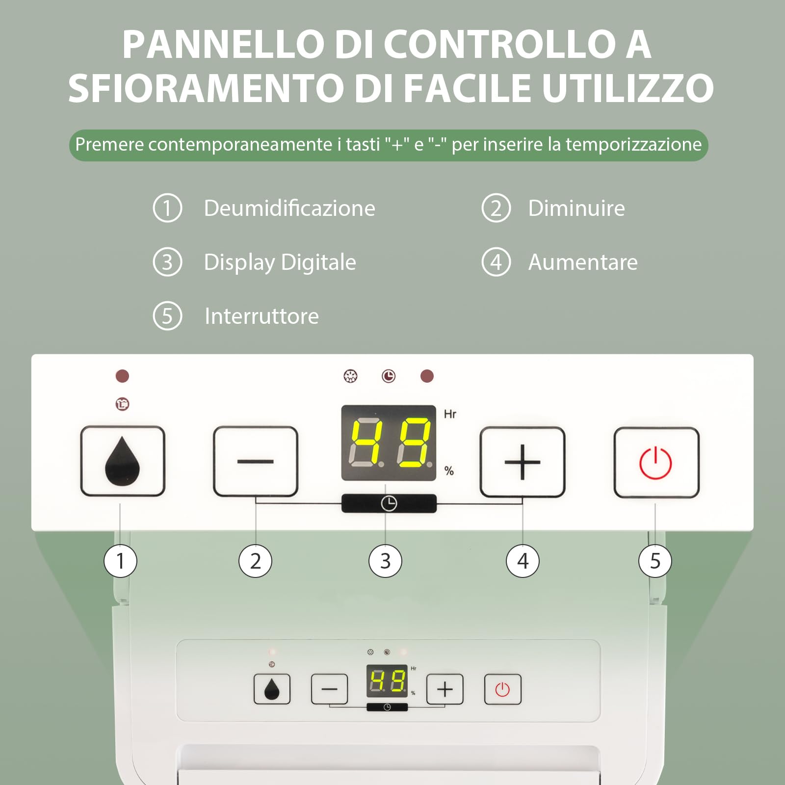 GYMAX Deumidificatore Domestico, 12L/Giorno, Modalità Continua/Asciugatura/Auto, Timer 24H, Serbatoio dell'Acqua da 2,1L, Deumidificatore d'Aria con Tubo di Scarico
