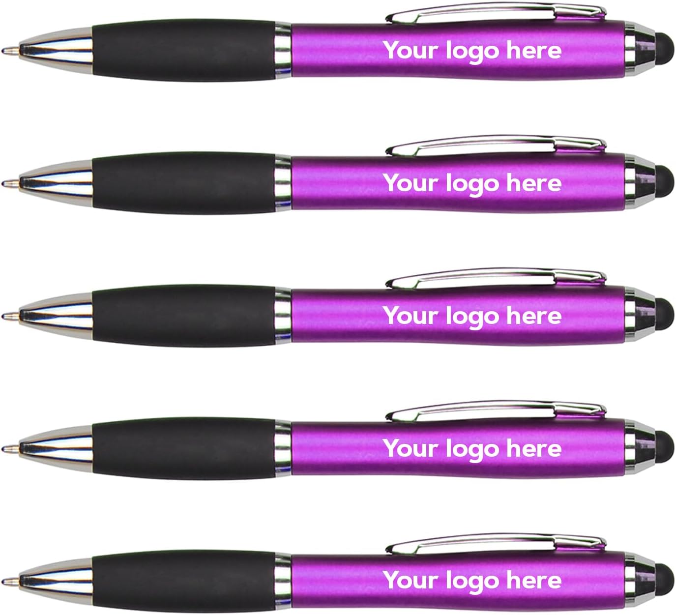 New Model Personalized Plastic Stylus Pens Name/Business/Event Stylus Gripper Pen Information (Black, 50 Count, Pack of 1)