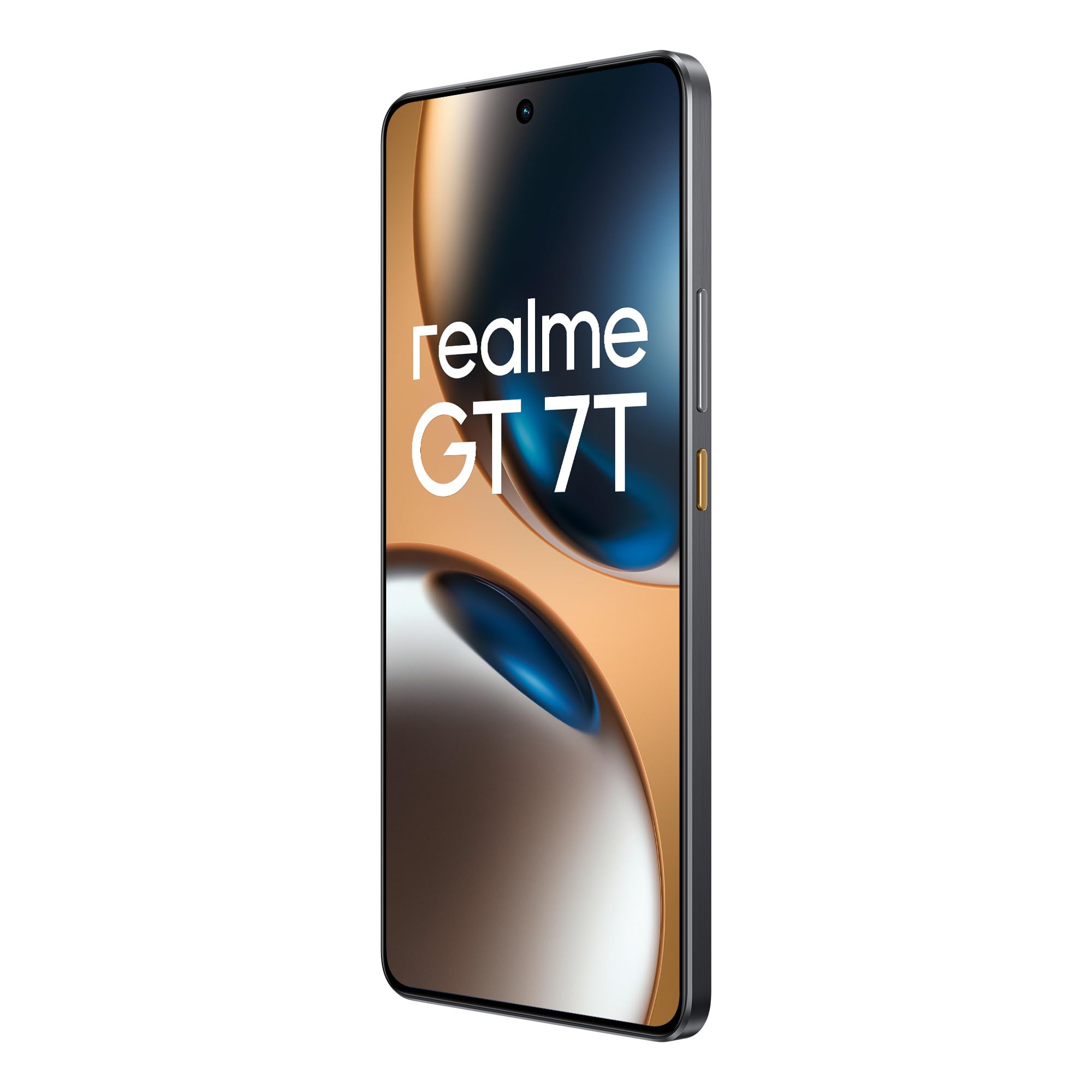 realme GT 7T Smartphone, 5G Dual SIM, 12GB RAM, 256GB ROM, 6,8" AMOLED Display, Dimensity 8400-MAX Chipsatz, 7000mAh Titan Akku, AI Travel Snap Kamera, IceSense Gelb (Adapter Enthalten)