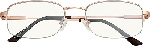 BFOCO Gafas de lectura progresivas de media llanta para mujeres y hombres, lentes multienfoque con bloqueo de luz azul con lectores de bisagra de