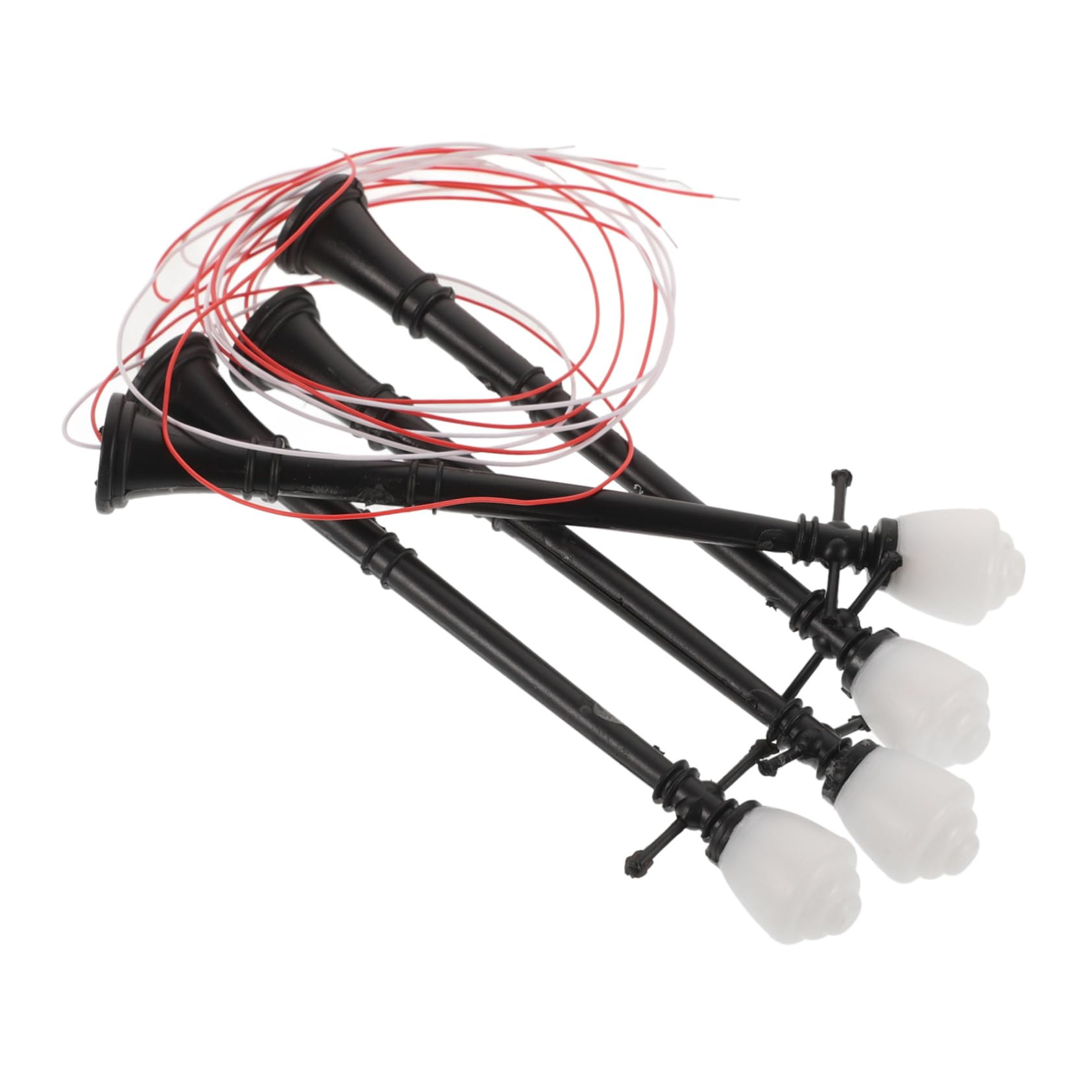 4Pcs Miniature LED Street Lamp Double Headed Garden Light for DIY Scene Decoration Realistic Simulated Street Lights for Garden Landscape Ornaments