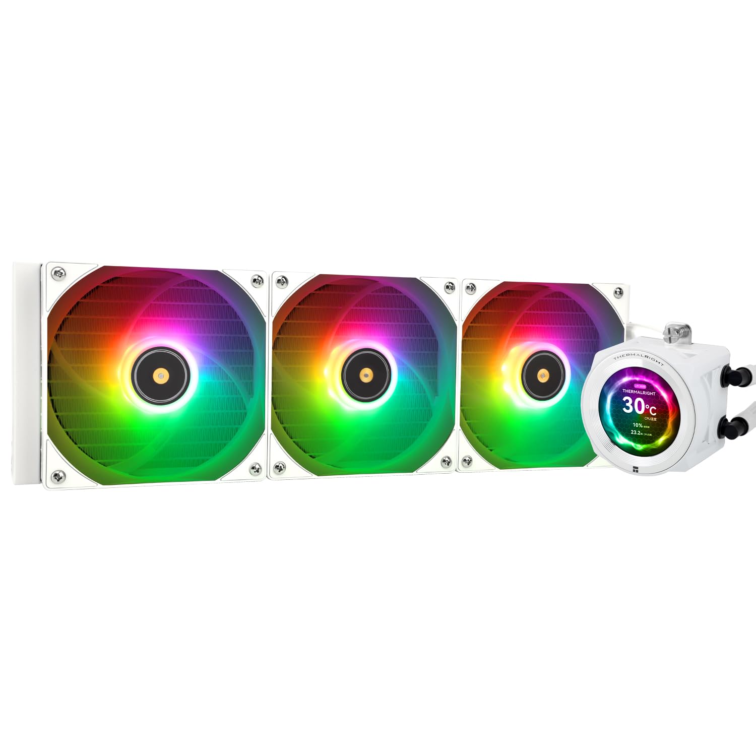Thermalright CORE VISION 360 White ARGB-360 - Raffreddatore liquido per CPU AIO, schermo LCD IPS con risoluzione 480 x 480, per AM4/AM5/Intel 1700/1851,'2,1"