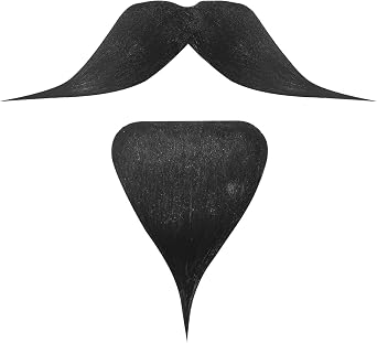 Fake Mustache, Stick on Fake Goatee Costume Facial Hair for Adults Kids-Suitable for Children Over 3 Years Old