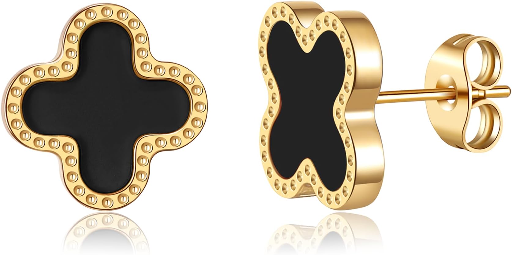 18K Gold Plated Clover Earrings for Women Four Leaf Clover Stud Earrings Lucky Dangle Earrings Fashion Simple Jewelry Gifts for Women