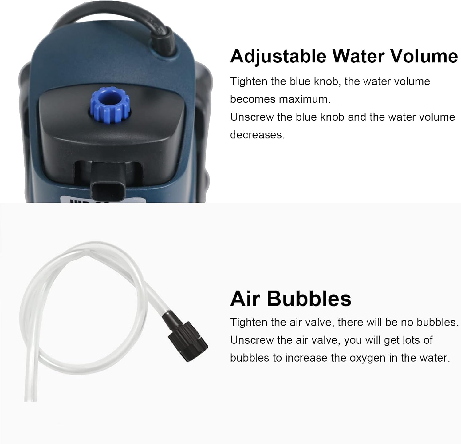 COOSPIDER Fish Tank Filter Sun JUP-02 Aquarium Green Clean Submersible Machine 132gph for 10-60 Gallon Small Fish Tank Internal Submersible Pump for Turtle Tank, Air Supply & Oxygen Enhancement