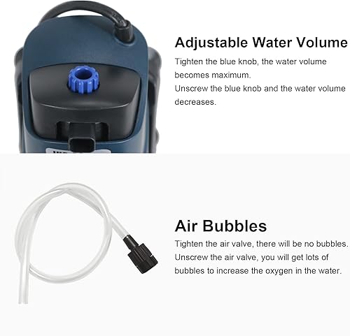 Miniatura 5 de COOSPIDER Filtro de tanque de peces Sun JUP-02 Acuario Verde Limpio Máquina Sumergible 132gph para 10-40 Galones Pequeño Tanque de Peces 110V 5W