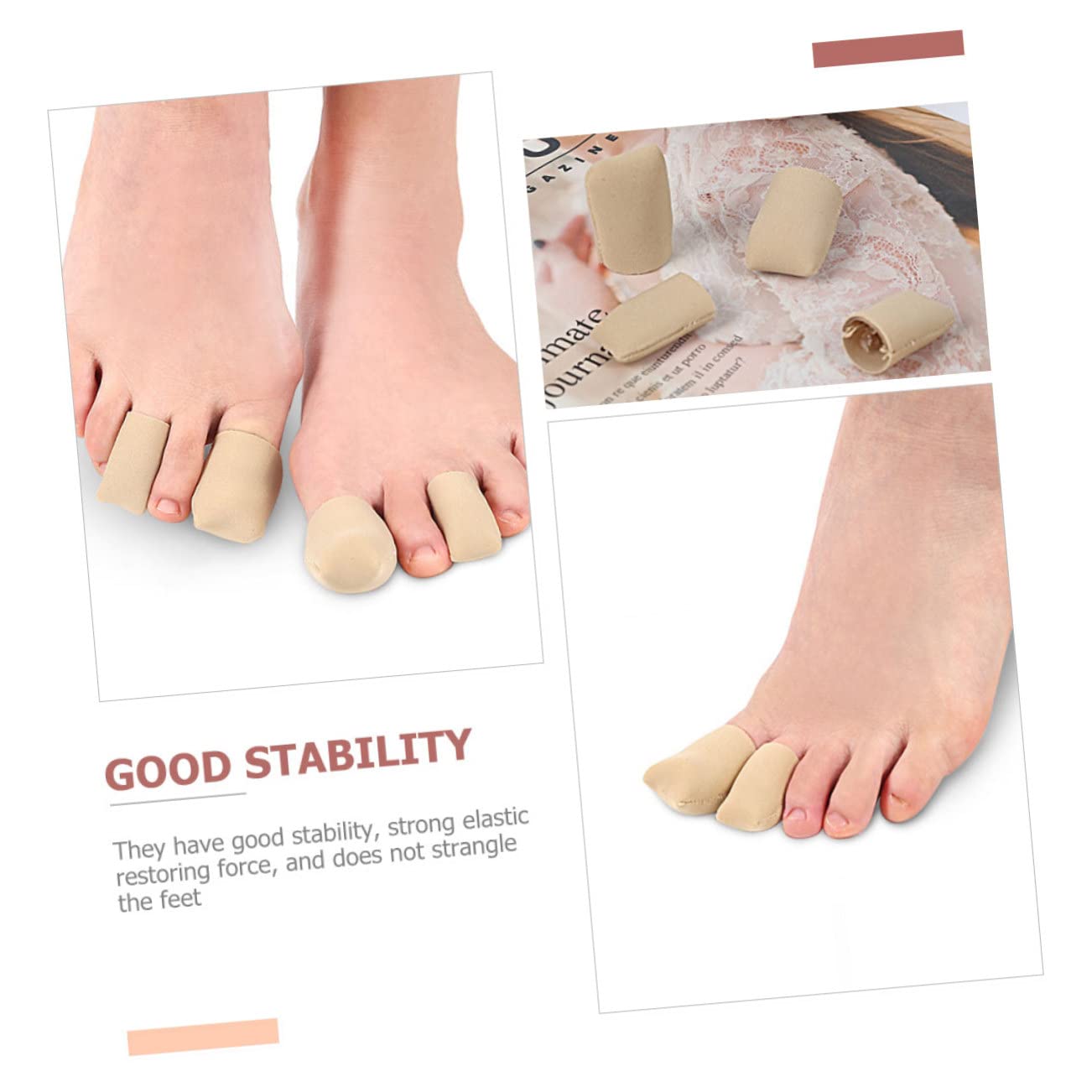 Ipetboom 4sets Breathable Toe Caps Toe Protectors Sleeves Protective Sleeves for Alignment Long Life Use 2pcs*4