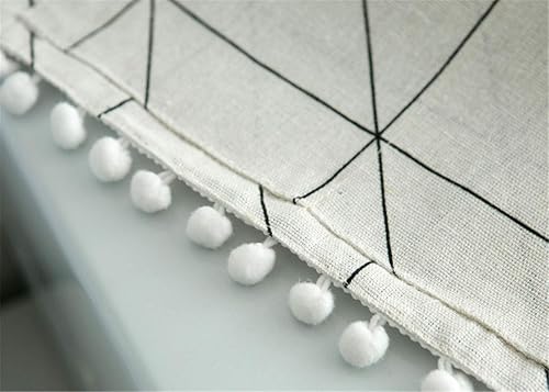 Miniatura 4 de Ammsochy Funda para horno de microondas, a prueba de polvo, aceite, con bolsillos de almacenamiento, algodón y lino, protector de electrodomésticos