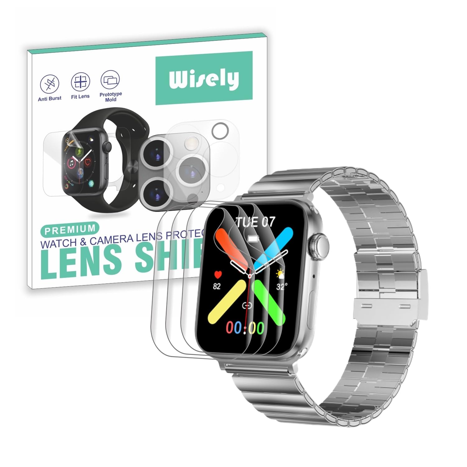 Wisely |3pcs| Screen Guard Protector For Fire Boltt Visionary Ultra Smartwatch |1.73"| Bubble Free, Easy installation kit, HD Clear, Full Cover (B0CHBB1SCQ) Amazon Price History, Amazon Price Tracker