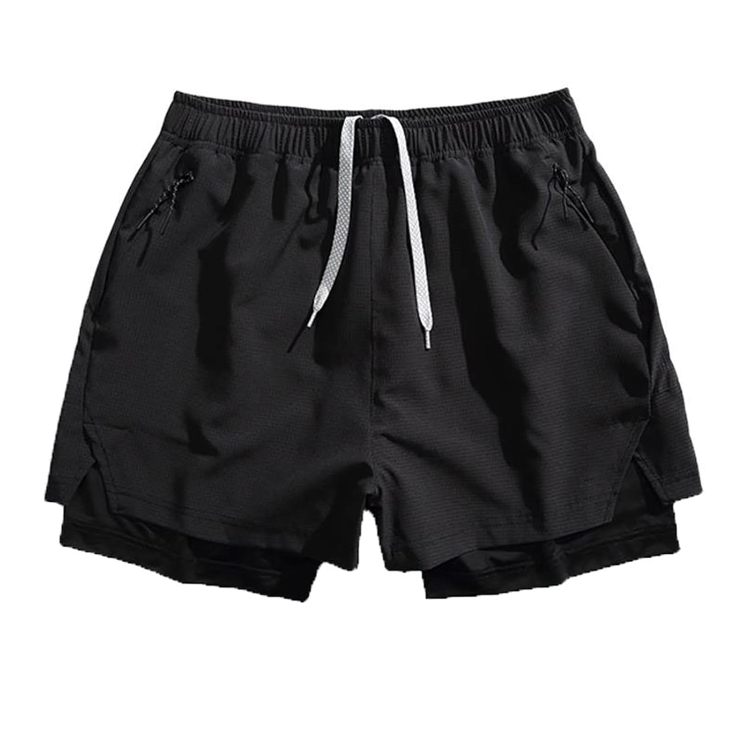 Summer Fake 2-Piece Running Athletic Shorts for Men
