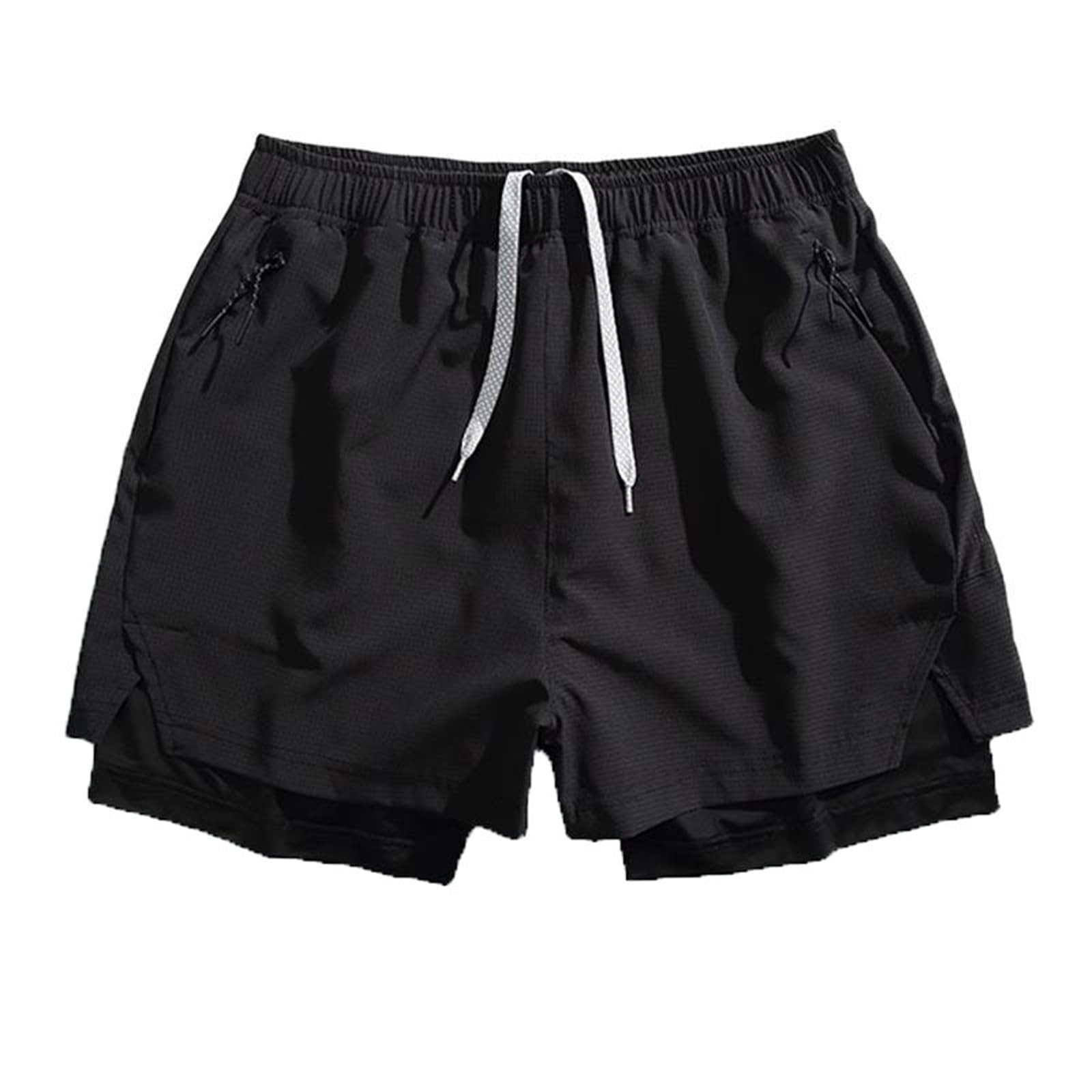 Summer Fake 2-Piece Running Athletic Shorts for Men