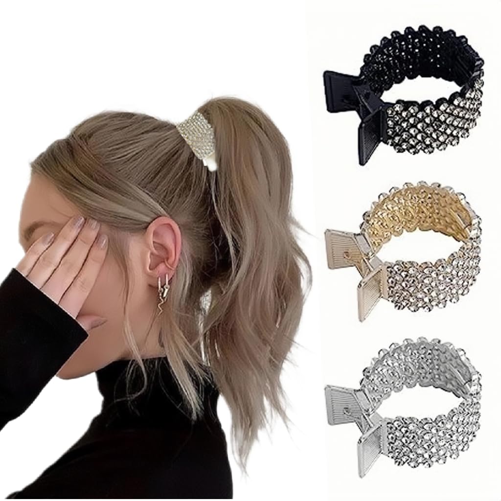 3PCS Hair Claw Clips,1.77 Inch Small Rhinestone Shark Hair Clips for High Ponytail Buckle Holder, Nonslip Hair Accessories for Women Girls Thick Long Hair 3PCS Hair Claw Clips,1.77 Inch Small Rhinestone Shark Hair Clips for High Ponytail Buckle Holder, Nonslip Hair Accessories for Women Girls Thick Long Hair