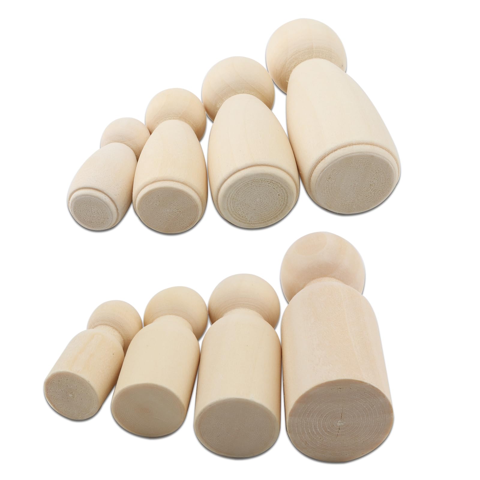 DAKFOOK 100 Pcs Wooden Peg Dolls, 4 Sizes Wooden People Shaped Dolls with Storage Box - Image 3