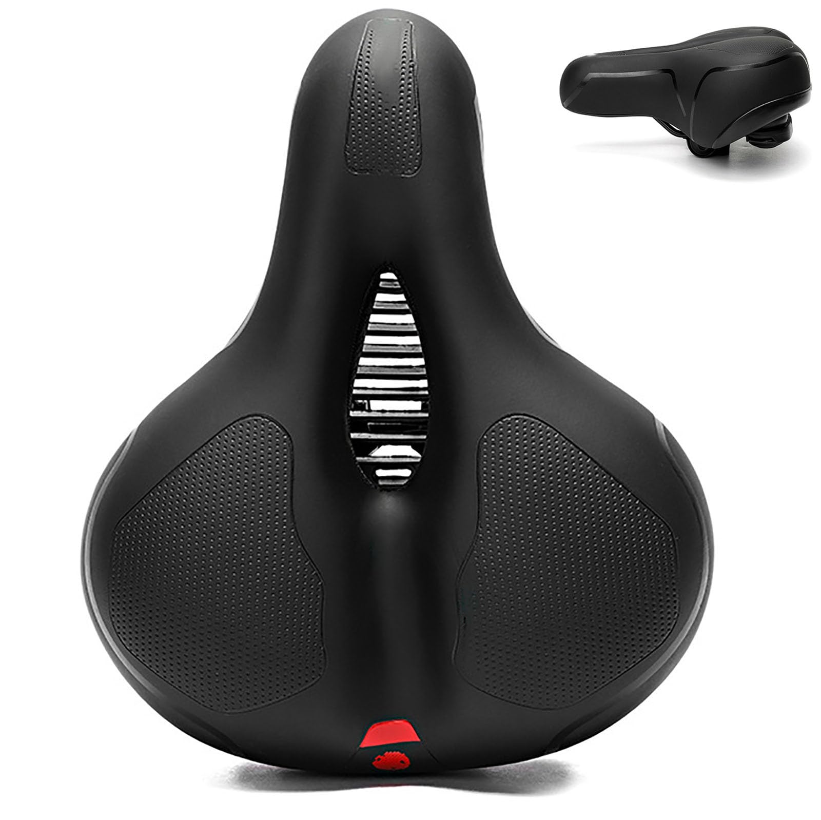 Poibnz A Red Bicycle Saddle For Trek Marlin 6 Gen 3, Anti-Shock Comfort Seat Bike Seat, Bicycle Seat Cushion Breathable Padded Bike Seat Accessory Replacement Universal,