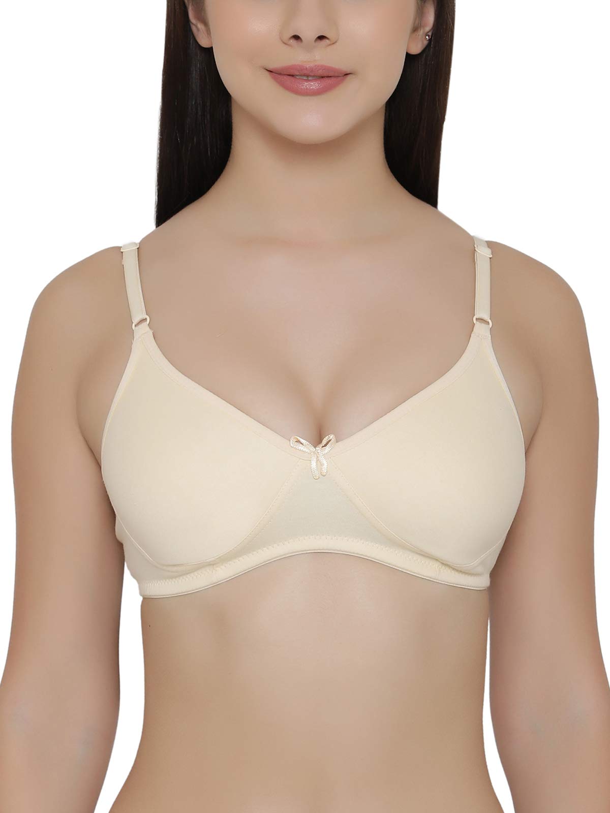 Clovia Ladies Cotton Rich Non Padded Non-Wired T-Shirt Bra Purple, beige, 38C