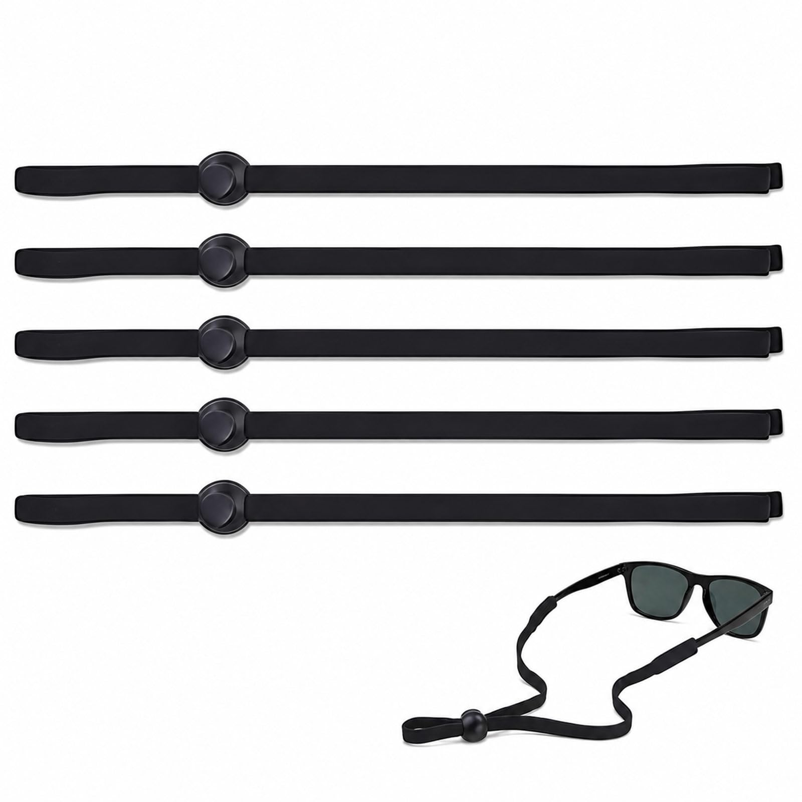 XZJDGBZA 5 Pcs Adjustable Glasses Straps Non-Slip Sports Eyewear Retainers
