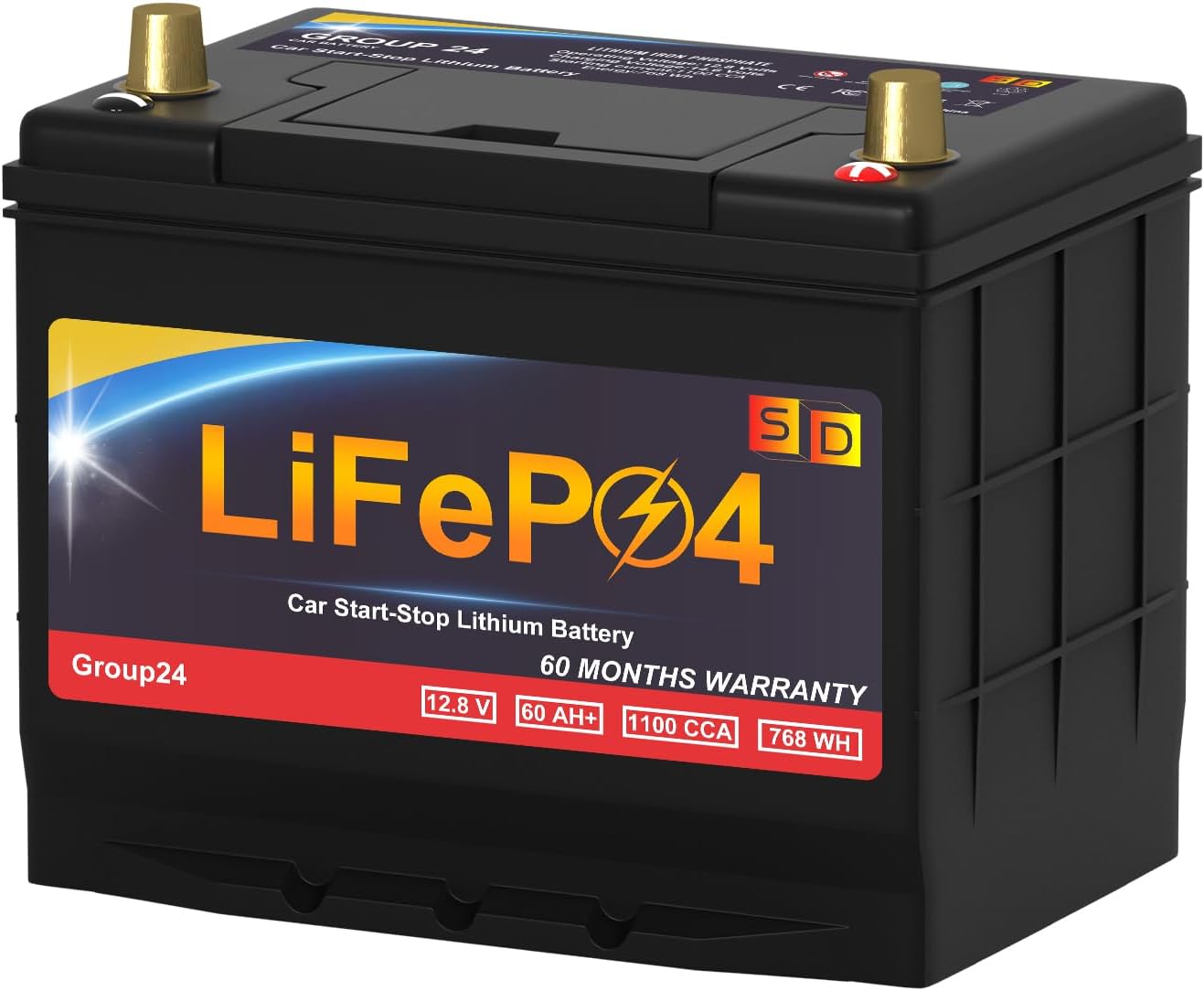 Start and Stop Car Battery GROUP 24 Lithiumion Car Battery