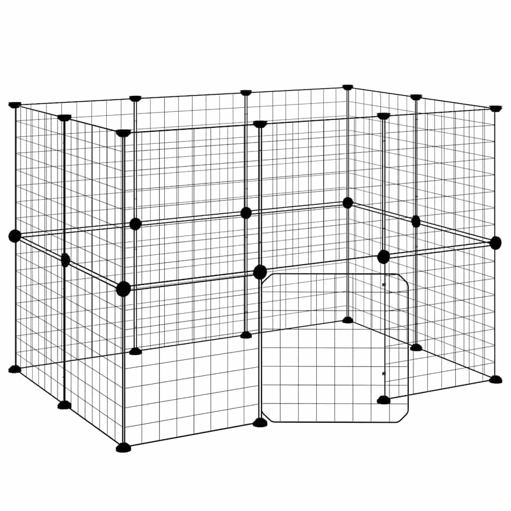 20-TLG. Haustierkäfig mit Tür Schwarz 35x35 cm Stahl,Tier- & Haustierbedarf,Haustierbedarf,Kleintierzubehör,Lebensräume & Gehege für Kleintiere,Schwarz,4.72 kg-3114037