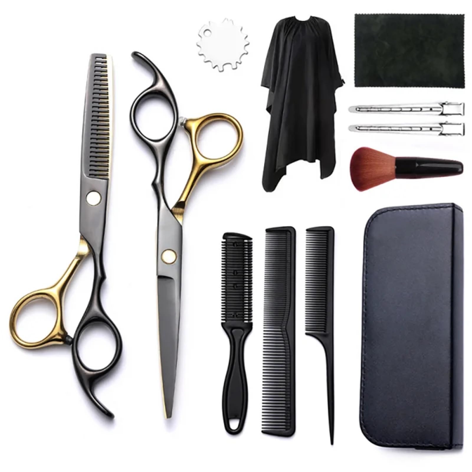 Tijeras Peluqueria Tijeras profesionales de peluquería, tijeras planas y dentadas, entresacar, domésticas, traje(Color 24)
