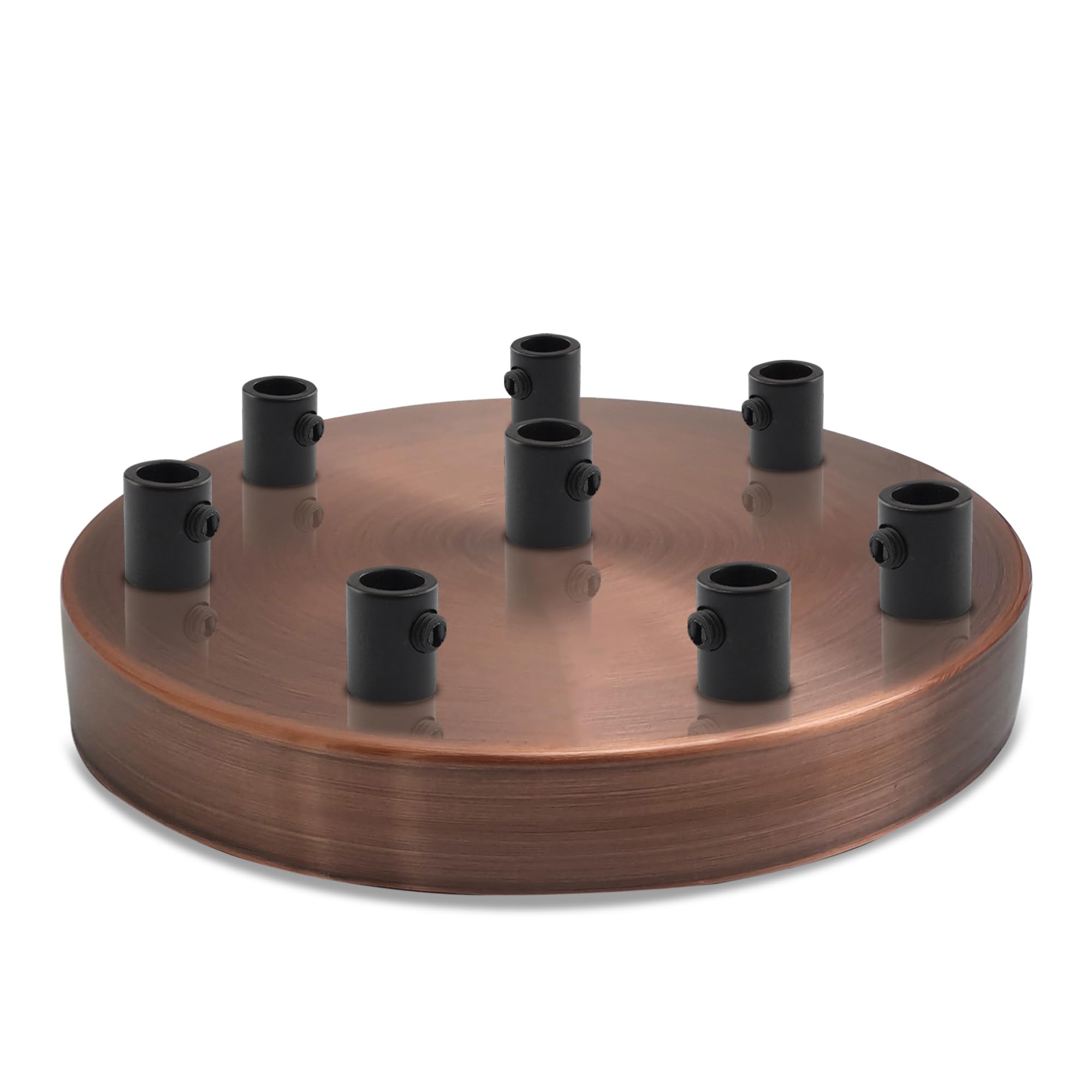 LEDSone Industrial 8 Out Ceiling Rose Light Fitting Ceiling Canopy Light Kit 120mm for Pendant Light Ceiling Light Wall lamp Chandelier, Copper 8 Hole with Ceiling Plate Bracket