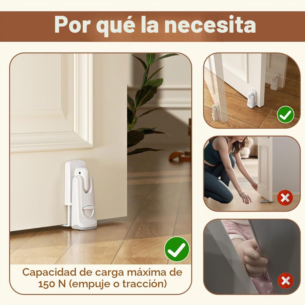 EUDEMON Tope de puerta de seguridad para bebés, protector de pellizco de dedo para niños y tope de puerta para mascotas (2 Piezas)