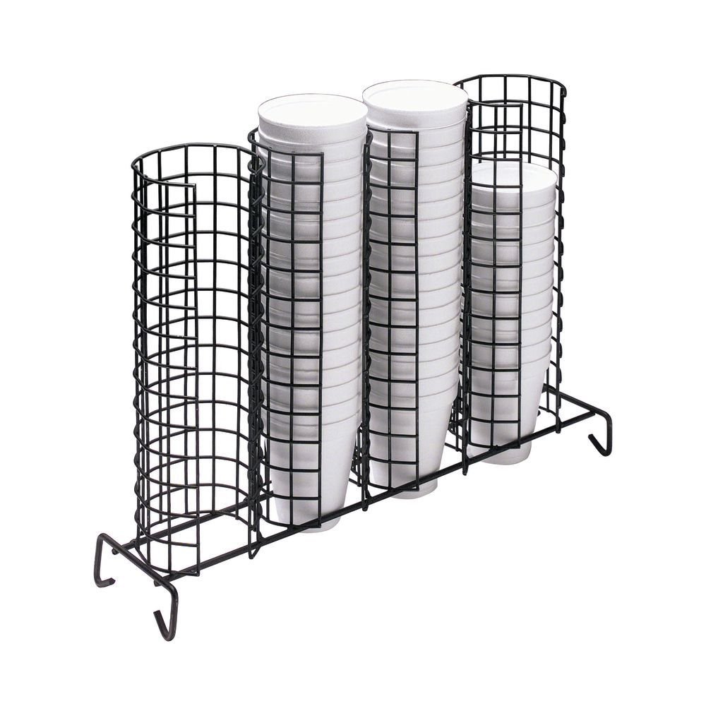 Cup and Lid Organizer 4-Compartment Grid Black - 17"L x 4"D x 12 1/2"H by HUBERT – 17 x 4 x 12.5 inches, Wire, Black, Model 191538025297