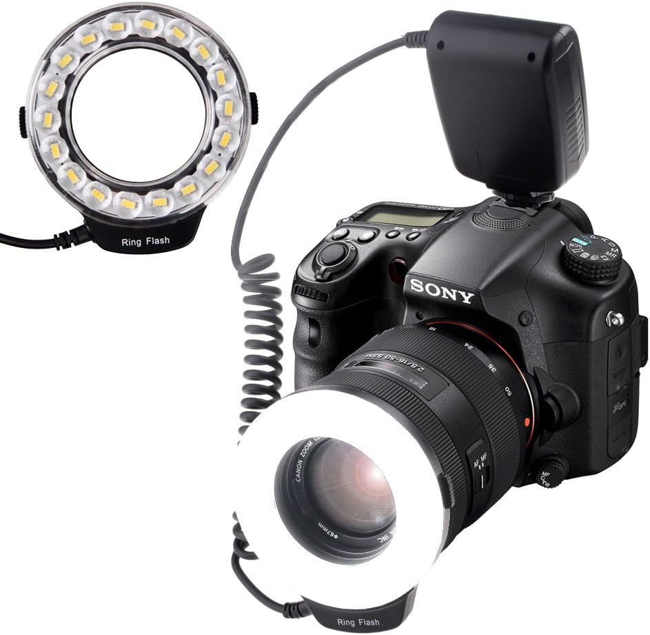 SAMTIAN Ring Flash with 4 Diffusers and 8 Adapter Rings