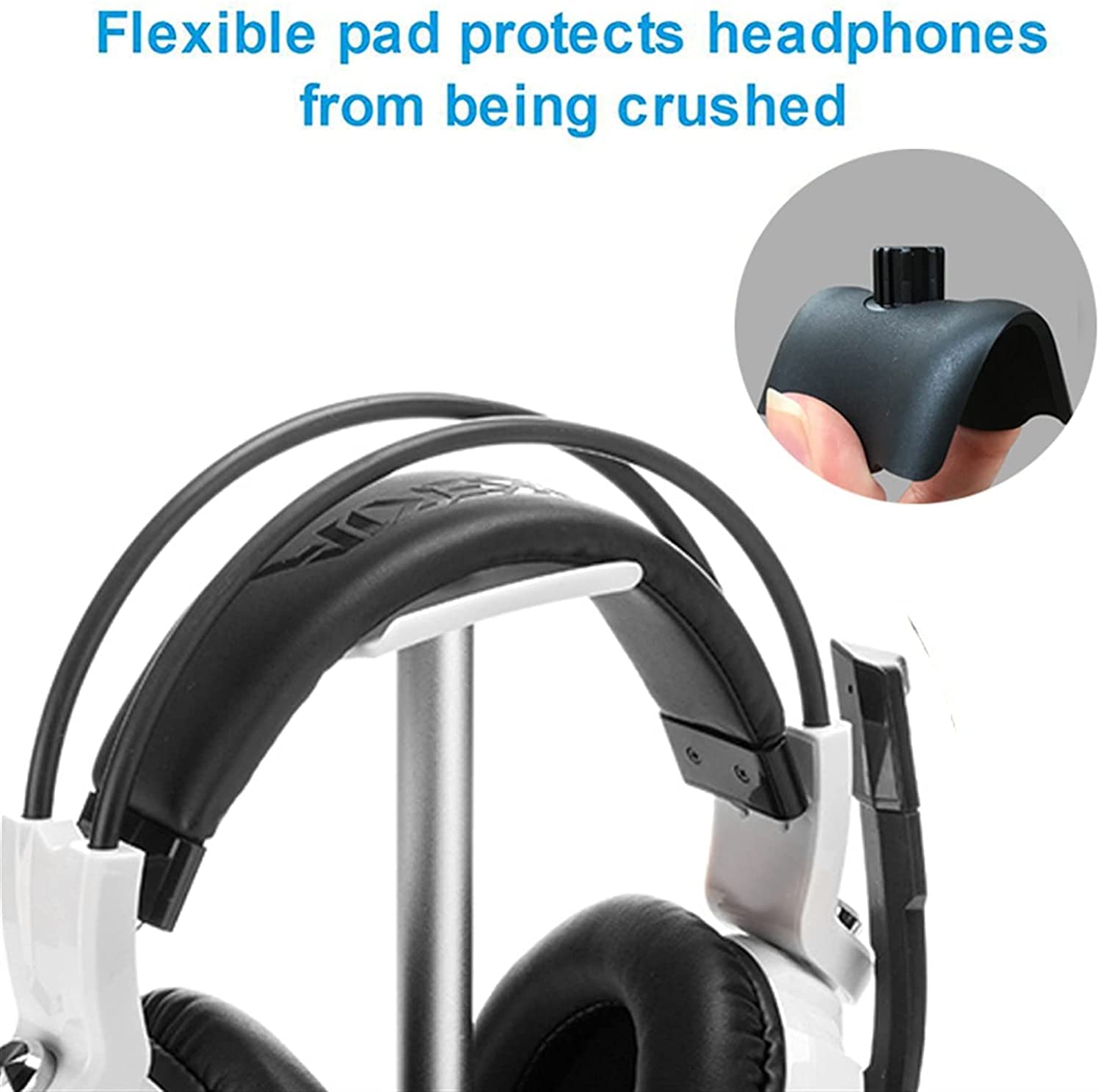 Supporto per Cuffie, Gancio per Auricolari, Supporto da Tavolo Classico con Barra in Alluminio, poggiatesta Professionale