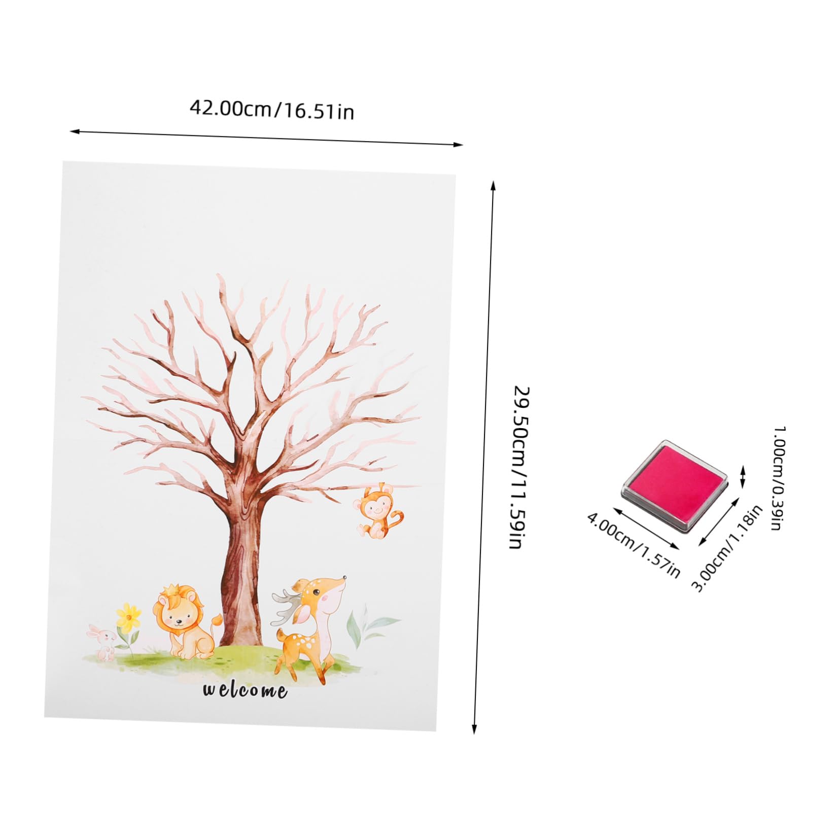 Alipis 3sätze Gender Reveal Fingerprint Tree Gästebuch Mit Poster Stempelkissen Für Shower Dekoration Und Unvergessliche Erinnerungen