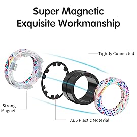 9Pcs Magnetic Rings Fidget Toys Adult Set, Idea ADHD Fidget Stress Toy Pack,Fidget Spinner Rings for Anxiety Relief Therapy Toys for Boy and Girl Ages 8-13,Teens Gift Easter Basket Stuffers