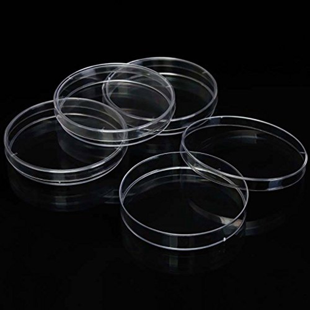 10 pezzi, Plastica di Petri, con Coperchio,MONOUSO Piastra di Petri Sterilizzata Trasparente, per Cultura di Laboratorio Lievito Batterico(70mm)