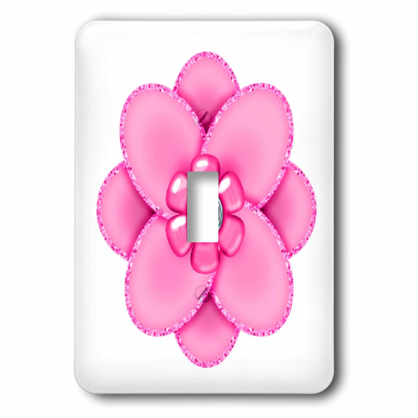 Interrupteur à bascule simple 3dRose lsp_210734_1 au motif floral rose