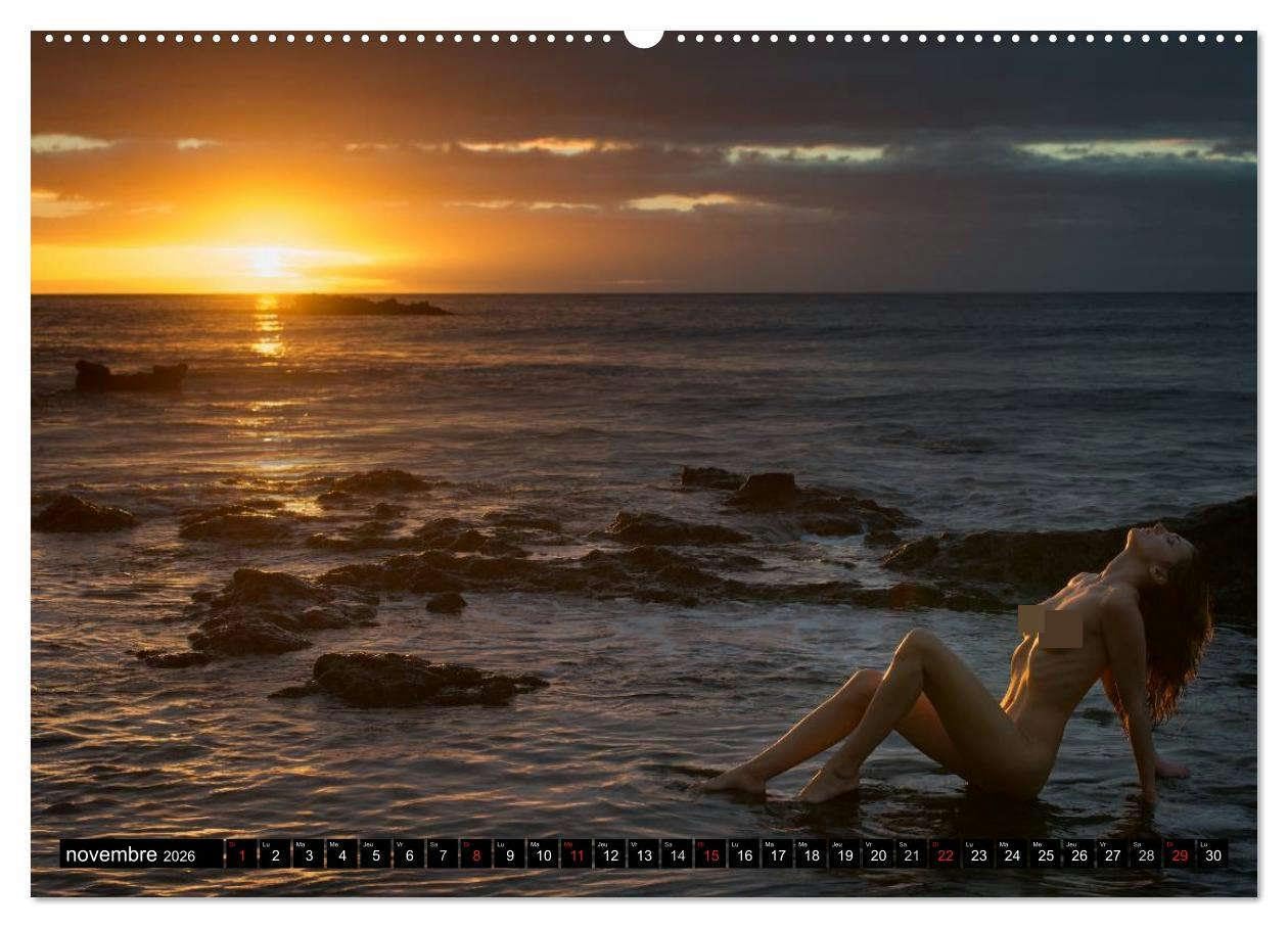 Ibiza et Lanzarote - Les paysages et le nu (Calendrier mural 2026 DIN A2 vertical) calendrier de bureau: Photos érotique au bord de la mer
