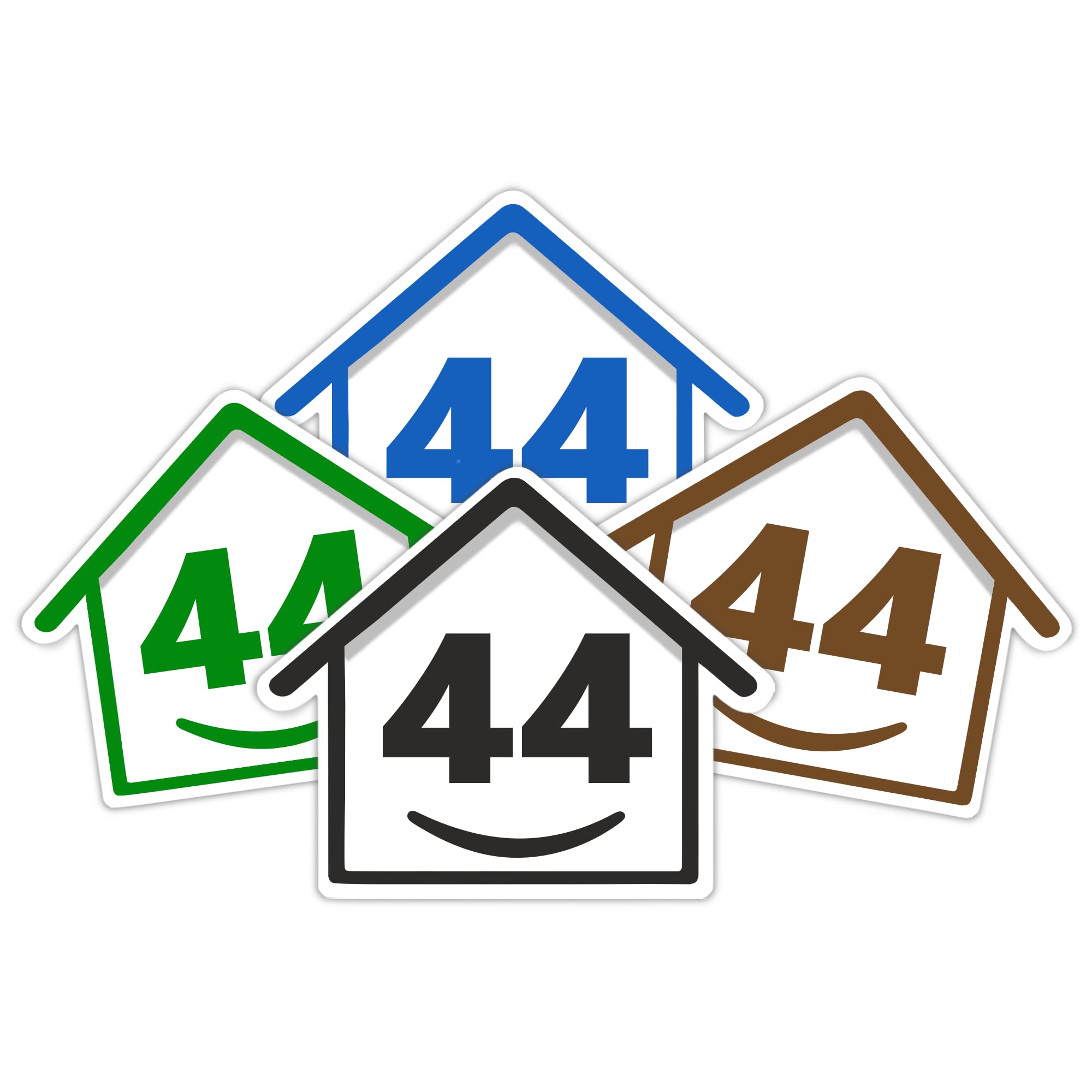 4 x Bin Numbers for Wheelie Bins, 1-99, 15cm ‘Happy House’ Colour Design Dustbin Stickers, Easy Application Stick On Number Stickers - Weatherproof Self Adhesive Vinyl – Blue, Black, Green, Brown (25) — view 8