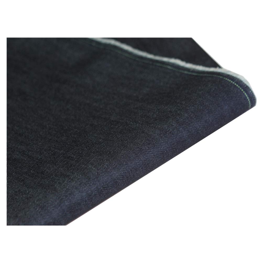 Tissu en denim lavé haut de gamme en pur coton noir pour manteau droit