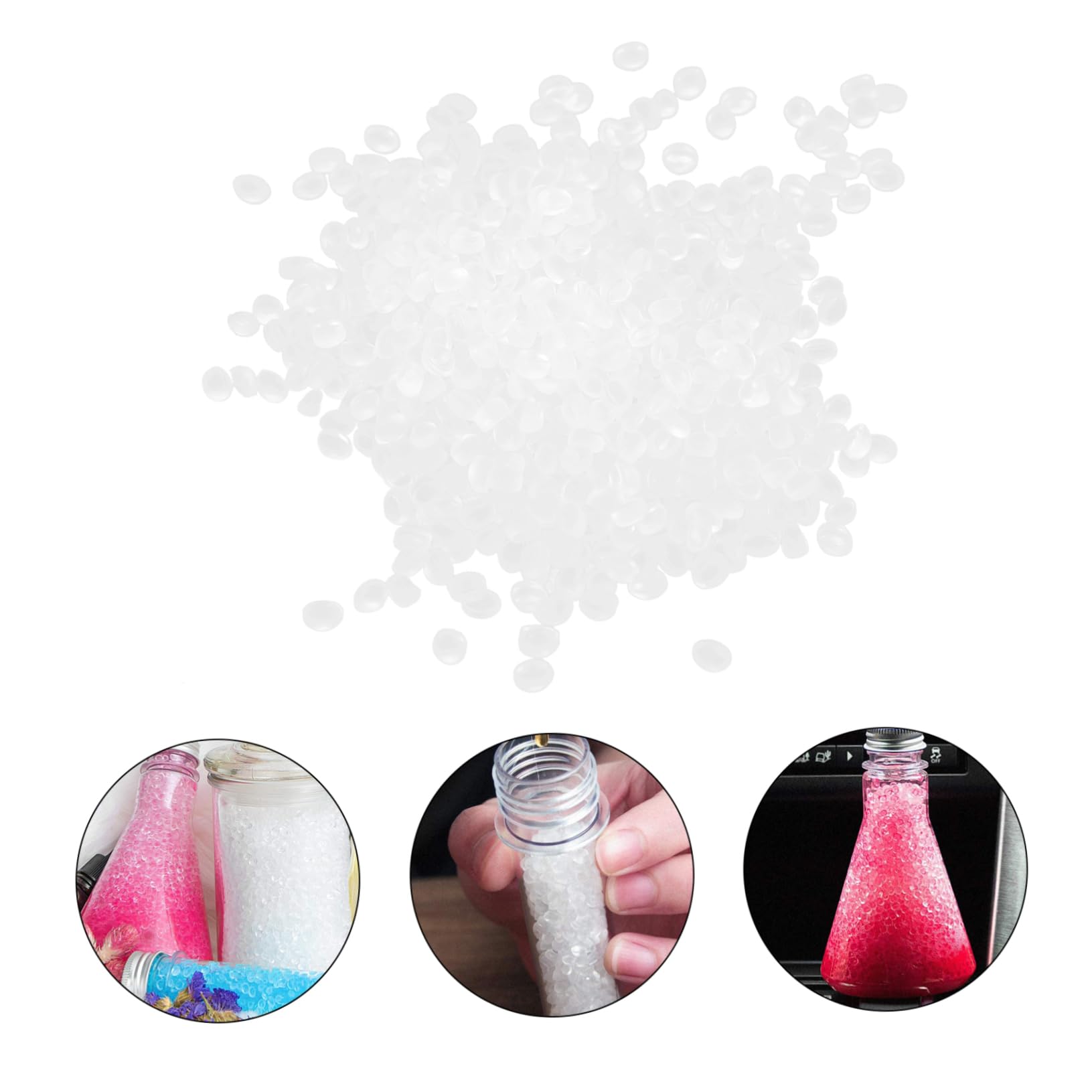 Perline Eva Non Profumate Bianche 1kg per Deodorante Auto Fai da Te Materiale per Rinfrescante Ambiente e Riempimento Bottiglie