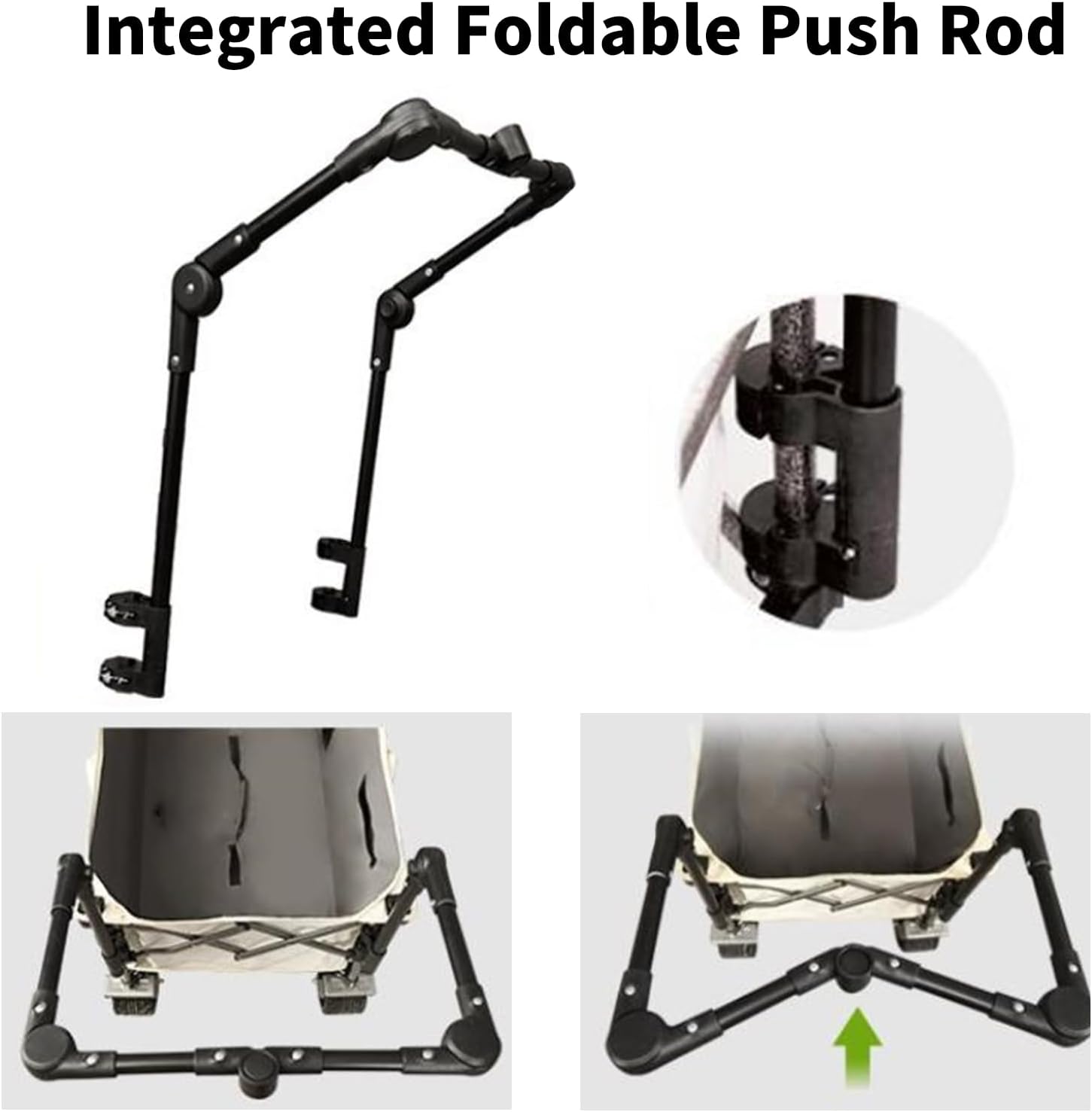 Durability Push Handle Accessory High Strengths Rustproofed Handle Attachments for Carts and Outdoor Wagons