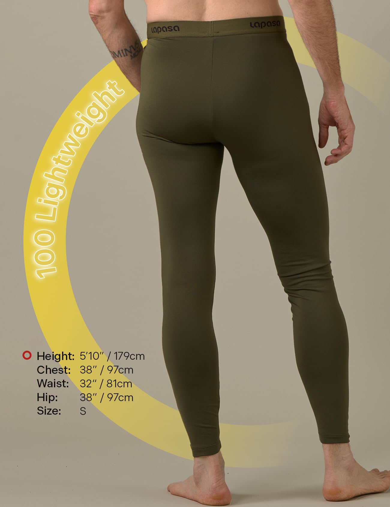 LAPASA Pacco da 2 o 1 Calzamaglie Termica Uomo Fodera in Pile Medio/Pesante Pantaloni Termici Sportivi Strato Base Biancheria Intima Leggings Caldi M10/M25/M56
