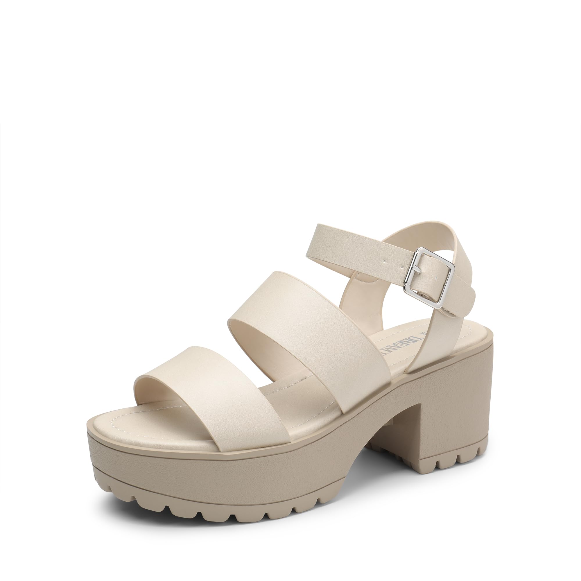 DREAM PAIRS Platform Heels for Women Lightweight Chunky Open Toe Stylish Comfortable Fisherman Sandals with Adjustable Ankle Strap