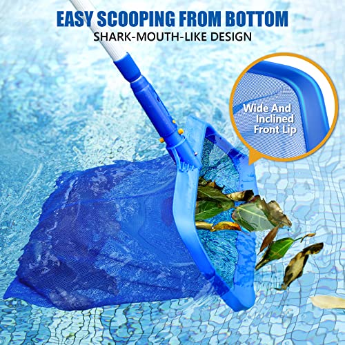 Mowend Swimming Pool Skimmer Net Only, Leaf Pool Net with Deep Bag Catcher for Heavy Cleaning Ponds, Fits Standard 1-1/4" Pool Pole (Pole Not Included) - Thumbnail 5