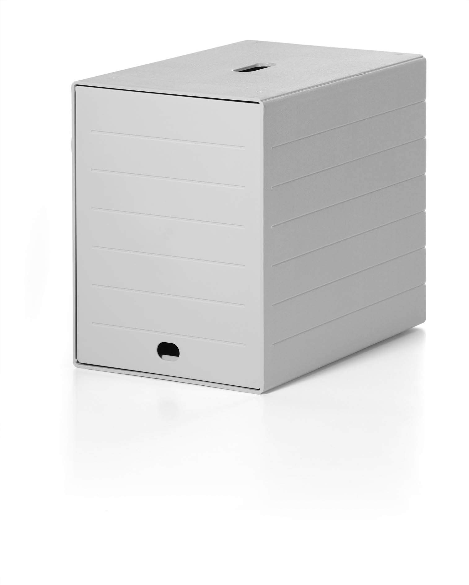Durable Schubladenbox Idealbox Plus, 1 Stück, grau, 1712001050 | 7 offene Schubfächer, für Formate bis DIN C4, stapelbare Ablage für Dokumente, Gehäuse aus Kunststoff