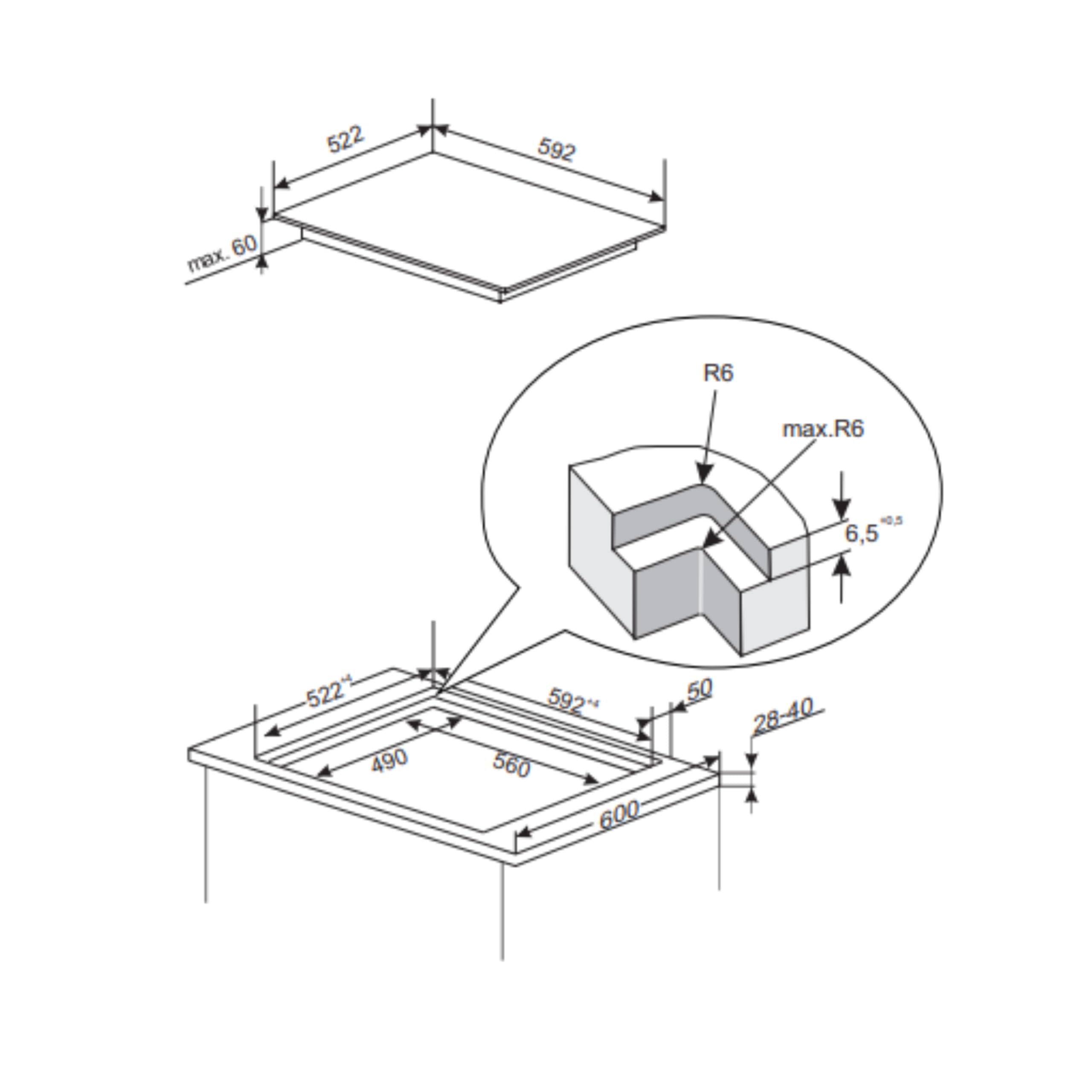 Amica Einbauherd Set 60 x 56 x 56 cm 77 l XXL Großbackofen 11 Backofenfunktionen 4 Kochzonen CoolDoor3 SoftClose ACHE 9340 E – einbauherd mit rahmenlos Glaskeramik-Kochfeld edelstahl