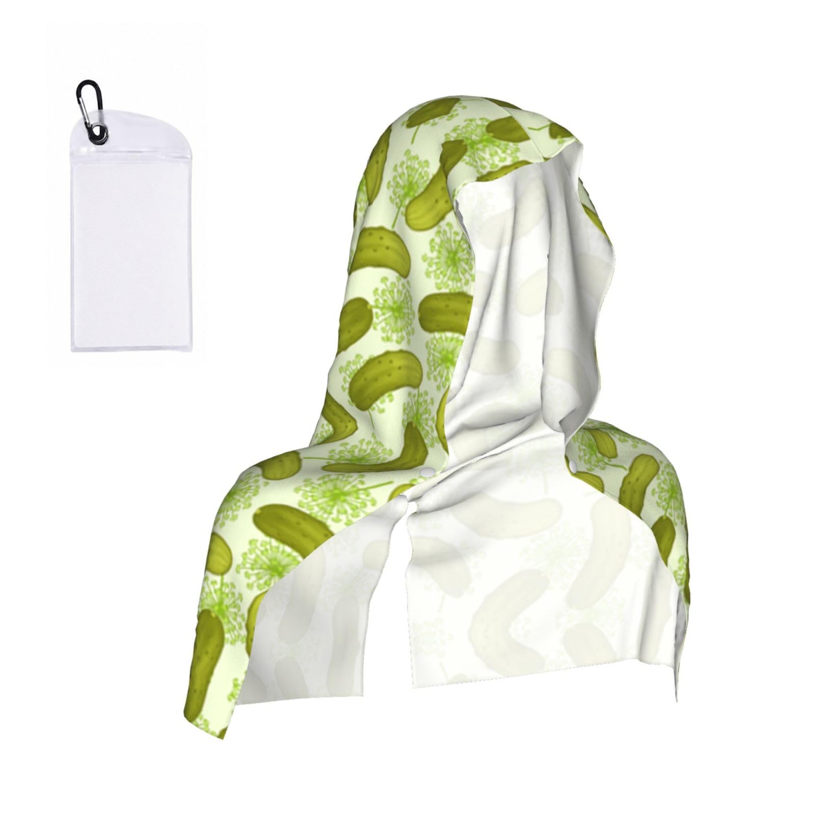 EZDLOWVBA Sushi Dill Pickles Print 2 Pack Cooling Hoodie Towels,Sports Headscarf, Neck Wrap Scarf,Breathable Cooling Towel For Neck And Face, Travel, Swimming, Training