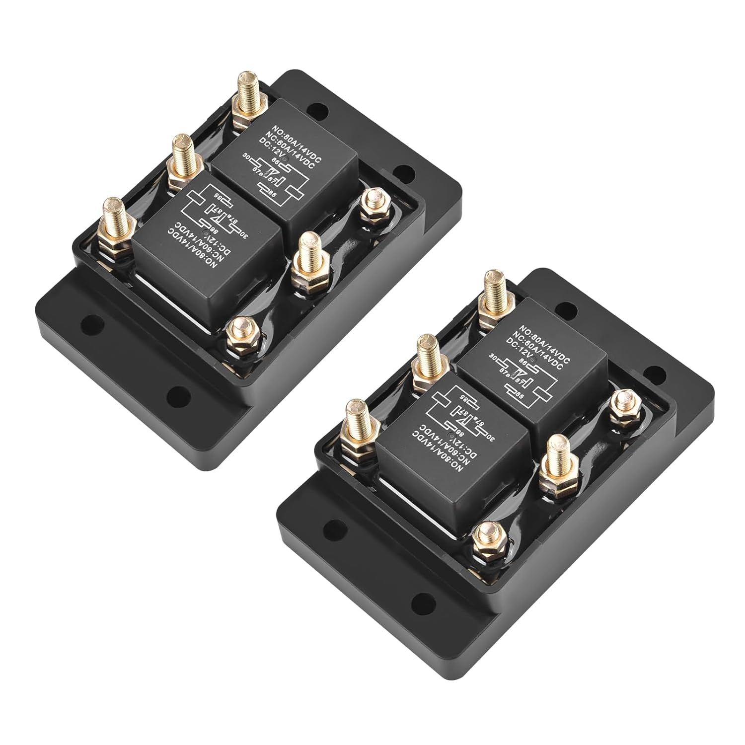 2Pcs 5541100 24452 Forward and Reverse Relay Module Fit for Tarp or Winch Motor, Snow Plow & Lift Replace 5541100 ATP0110 12VDC 50A Polarity Module for Marine Jack Plate