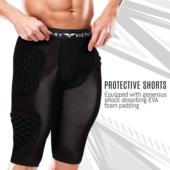 Protective Padded Compression Shorts for Snowboard, Skate, Ski, Football, Basketball - Hip, Butt and Tailbone Padding