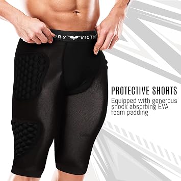 Protective Padded Compression Shorts for Snowboard, Skate, Ski, Football, Basketball - Hip, Butt and Tailbone Padding