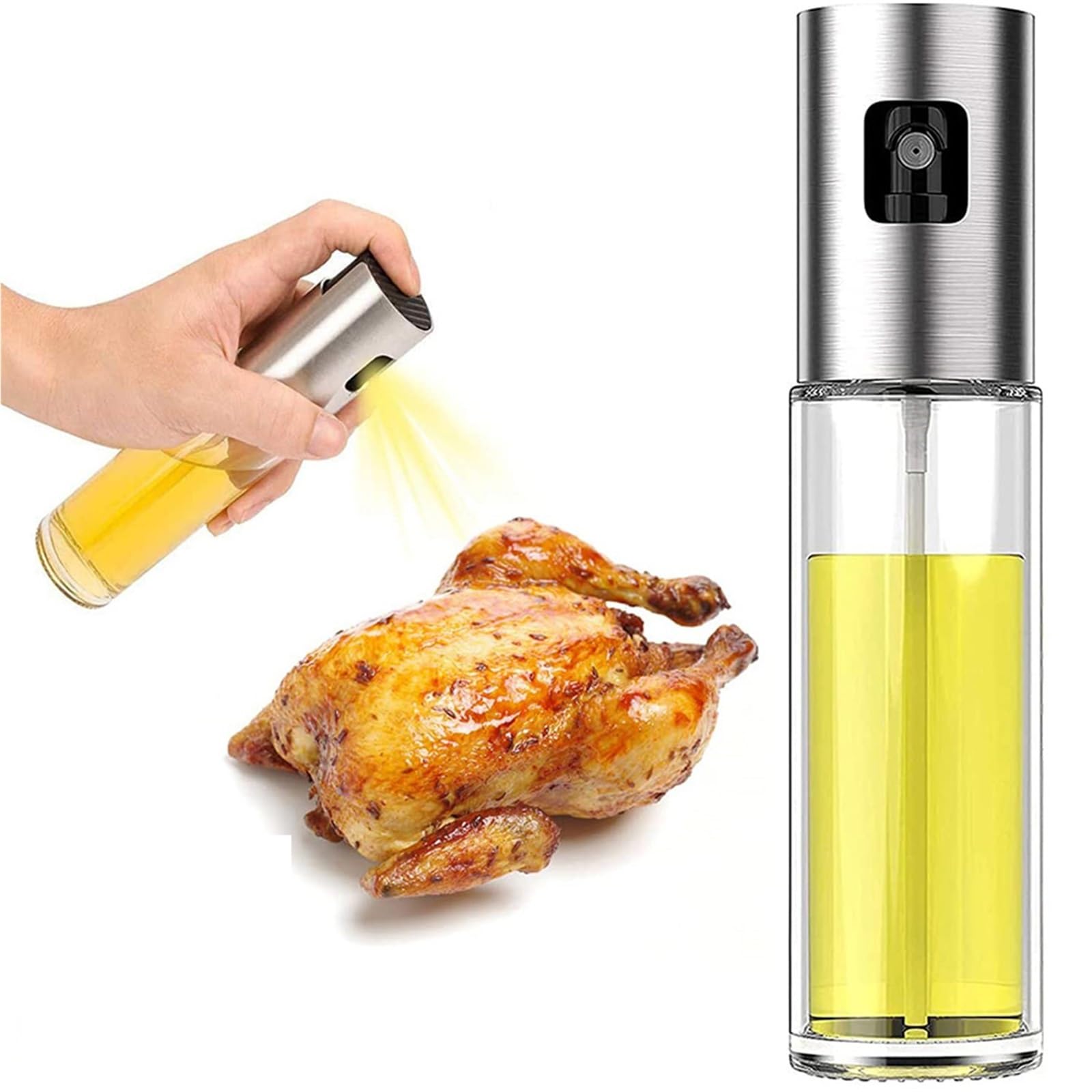 Spruzzino Olio, 2 Pezzi Di Spruzzatore Olio In Vetro Per Cucinare Spray Mister Per Insalata, Barbecue, Cucina, Cottura, Strumenti Per Bottiglie Aceto Vuote,per Friggitrice ad aria,Insalata