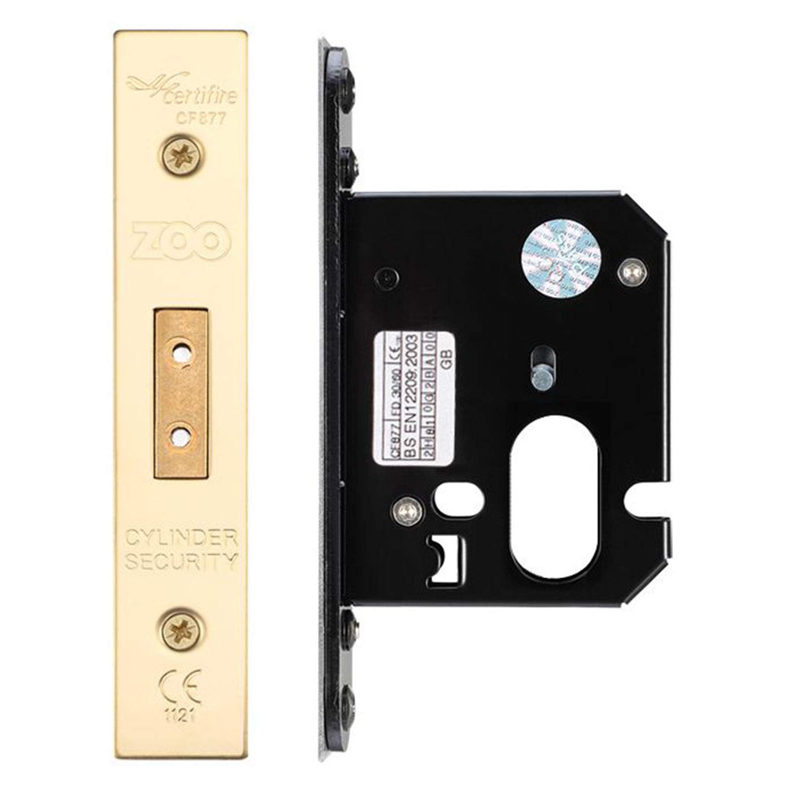 Oval Profile Dead Lock - 64mm - Forend and Strike - Brass Finish